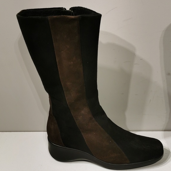 AQUATALIA Multicolor Suede Leather Knee High Stretch Boots - Picture 2 of 9
